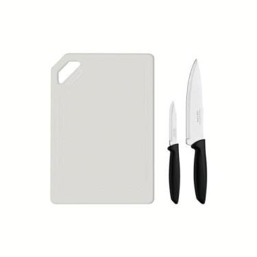 Imagem de Conjunto Para Carnes E Legumes Tramontina Plenus 3 Peças Preto