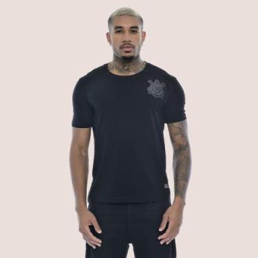 Imagem de Camiseta Corinthians Masculina Dry Fit Leve, Preto, P