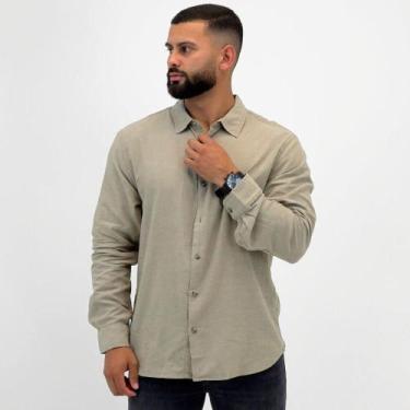 Imagem de Camisa Hering Manga Longa Masculina, XG, Verde