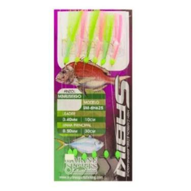 Imagem de Iscas Artificial Pesca Sabiki Lulinha Penacho Pena 6 Anzol - Marine Sp