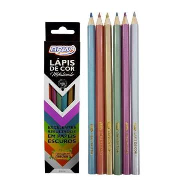 Imagem de Lápis de Cor Metalizados - 6 Cores BRW