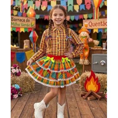Imagem de Saia Mini Junino Estrela do Sertao -, 12, Laranja