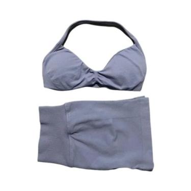 Imagem de Conjunto De Ginástica Feminino De 2 Peças Sem Costura Com Alças, Leggi