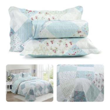 Imagem de Kit Colcha de Cama 3 Peças Teka Jogo Queen Estampado