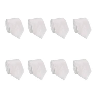 Imagem de Kit 8 Gravatas Masculina Social Slim Premium Tons Classicos Lisa Elegante Padrinhos Formatura Trabalho