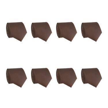Imagem de Kit 8 Gravatas Masculina Social Slim Premium Tons Terrosos Lisa Elegante Padrinhos Formatura Trabalho