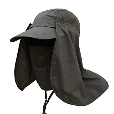 Imagem de Proteção UV Sun chapéu ao ar livre chapéu de sol masculino chapéu de pesca de pescador unisex,Military