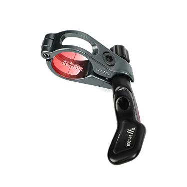 Imagem de MTB Selim conta-gotas, alavanca remota ajustável para bicicleta de estrada, controle remoto mecânico para guidão de 22,2 mm, preto
