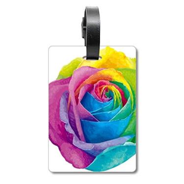 Imagem de Arco-íris gay flor lésbica LGBT mala etiqueta etiqueta cartão de bagagem etiqueta, Multicolorido.