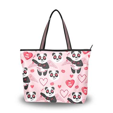 Imagem de Bolsa de ombro com alça superior Panda Cupido Bolsa de ombro para mulheres, Multicolorido., Medium