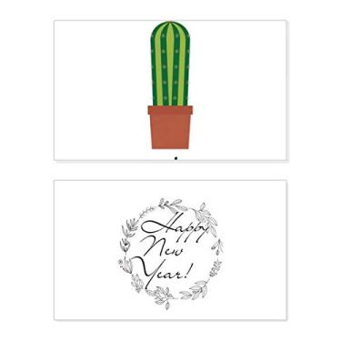 Imagem de Cactus Vaso de Planta Verde Suculentas Festival Ano Novo Cartão de felicitações Mensagem Abençoada Presente
