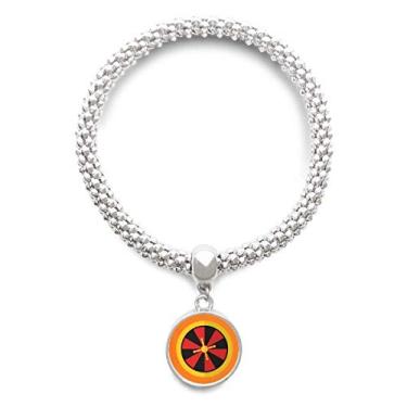 Imagem de DIYthinker Pulseira de prata com elemento de toca-discos de cassino, bracelete ajustável