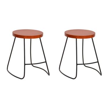 Imagem de Conjunto com 2 Bancos | Banquetas Dili Amêndoa e Preto