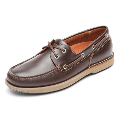 Imagem de Rockport Mocassins Perth masculinos, femininos 38, Cera de abelha/marrom escuro, 6.5 X-Wide