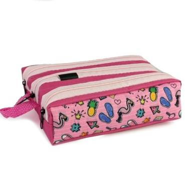 Imagem de Estojo Escolar Infantil 3 Divisórias Colorido Organizador Bolsinha de Lápis Menina Menino (TÊNIS-ROSA)