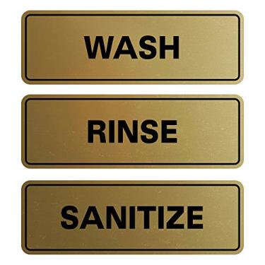 Imagem de All Quality Conjunto padrão de 3 placas para pia de pia de lavatório - placas de pia de cozinha para restaurante e comercial - fácil de instalar - ouro escovado (pequeno)