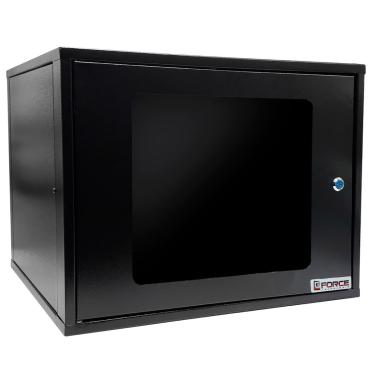 Imagem de Mini Rack de Parede 19" GForce, 8U x 470mm, Visor de Acrílico, Preto - 768