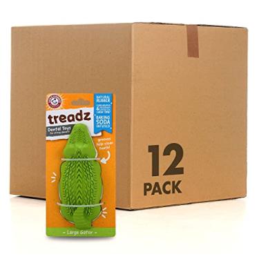 Imagem de Arm & Hammer Brinquedo para mastigar jacaré Super Treadz para animais de estimação – os melhores brinquedos de mastigar reduzem o acúmulo de placa e tártaro sem escovar - para cães de até 16 kg