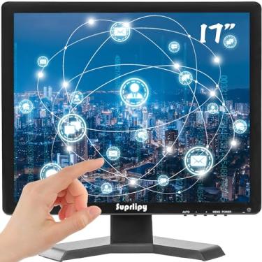 Imagem de Suprlipy Monitor de tela de toque LCD TFT de 17 polegadas 1280x1024 Suporte HDMI VGA AV USB BNC, toque capacitivo de 10 pontos para laptop PC Xbox PS5/PS4 Switch Sistemas POS LounSpeakers integrados