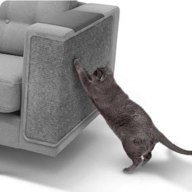 Imagem de Arranhador de Gatos para Sofá Multifuncional com Apoio para Celular (Tamanho: 70cmx50cm) MeetPet nas Cores: Grafite, Azul Royal e Beje (Grafite)