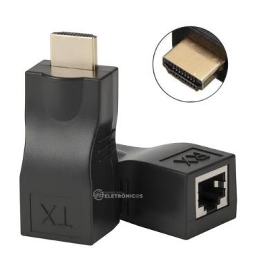 Imagem de Kit Extensor HDMI 4K Até 30 metros Com Suporte Total a Cabo de Rede Ca
