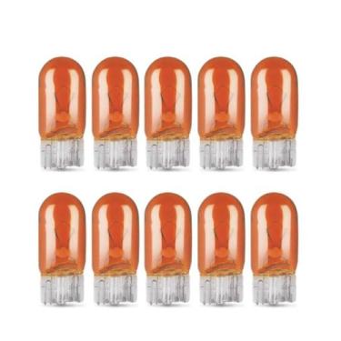 Imagem de 10X Lampada Pisca Lateral Vidro 12Vw5W W2.1X9.5D T10 Laranja - Hbl