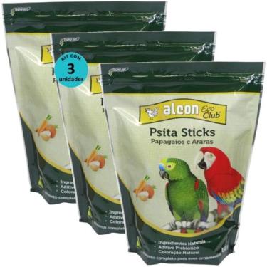 Imagem de Alcon eco club psita sticks 450g kit com 3 para papagaios e araras