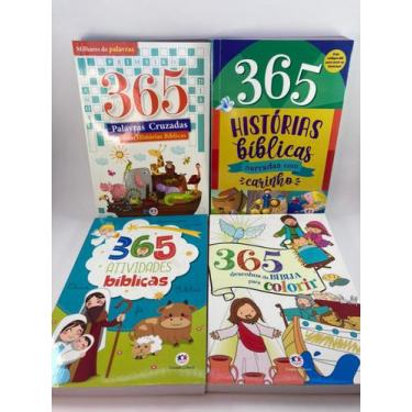 Imagem de Kit com 4 livros 365 devocionais bíblicos atividade colorir