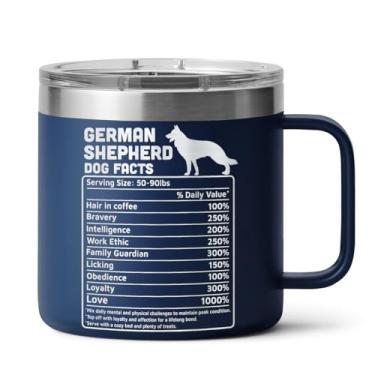 Imagem de Limima Caneca de pastor alemão – Copo copo de aço inoxidável de 400 ml, presente engraçado e exclusivo para amantes e proprietários de cães pastor alemão, perfeita para celebrações de Natal, Natal e