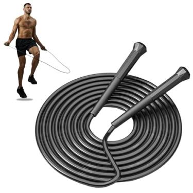 Imagem de Corda de pular de velocidade de 3 metros com alça, corda de pular ajustável para homens e mulheres, 85 g ultraleve profissional fitness boxe cross fit exercícios academia cardiovascular amantes de