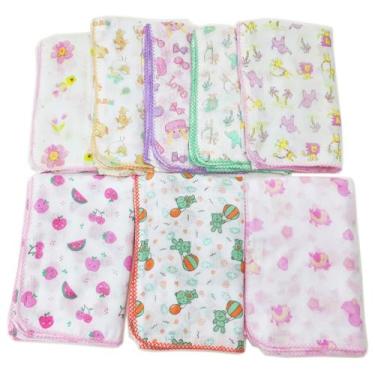 Imagem de Toalha Fralda Estampada Luxo 70x110cm Com Croche - Dugu, Rosa