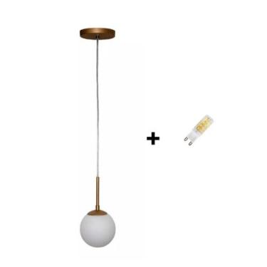 Imagem de Lustre Pendente Moderno Globo Quarto Balcão Luxo+Lâmpada G9 - Pendente