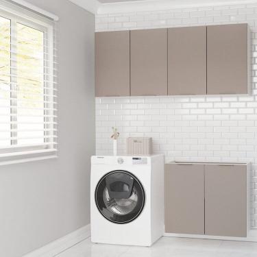 Imagem de Lavanderia Modulada 3 Peças sem Tampo sem Rodapé Ipanema Cabecasa Madeiramadeira Cinza Trama