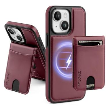 Imagem de ShieldTop Capa carteira removível 2 em 1 para iPhone 13 da Magsafe com porta-cartões para mulheres e homens, compartimento de crédito com bloqueio de RFID magnético de couro PU, para Apple 13 de 6,1