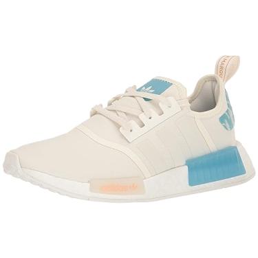 Imagem de adidas Originals Tênis feminino NMD_R1, Branco/azul pré-amado/Halo Blush, 7