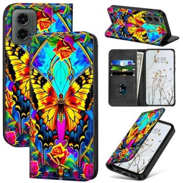 Imagem de Dikoer Capa carteira para Motorola Moto G Stylus 5G 2024 6,7 polegadas mulheres homens, capa flip com compartimentos para cartão fecho magnético capa de telefone com proteção absorvente de choque,