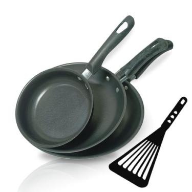 Imagem de Conjunto Frigideira Antiaderente Kit 12 / 18 / 22 Jogo Teflon Preto 1 