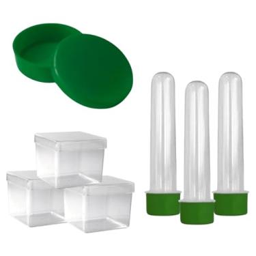 Imagem de Lembrancinha Kit Com 20 Tubetes 13cm, 20 Latinhas e 20 Caixinhas 5x5. Festa Kit Aniversario (Verde escuro)