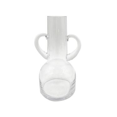 Imagem de Vaso Decorativo com Alça de Vidro Transparente 22cm AP0009 BTC