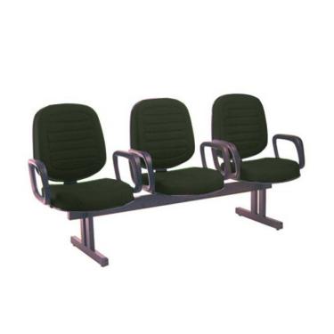 Imagem de Cadeira para Igrejas Evangélicas em Longarina com 03 lugares Linha Blenda Verde
