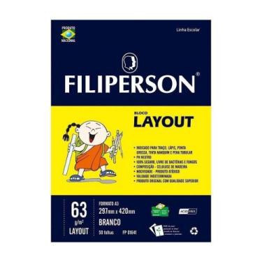 Imagem de Bloco Layout A3 Filiperson 63g 50 Folhas Branco 01641
