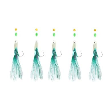 Imagem de Dynwave 5pcs pescando plataformas marinhas ganchos de cordas robustas giratórios de pesca de brilho de ponta de pesca com contas luminosas, para bacalhau, Verde