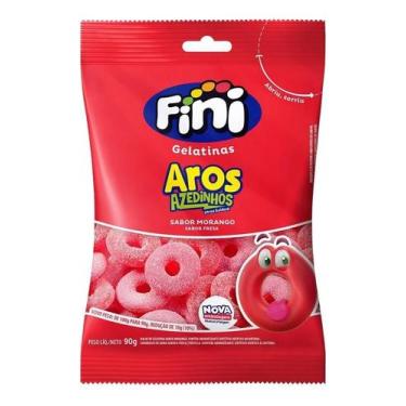 Imagem de Bala Gel Fini Aros 90g Morango