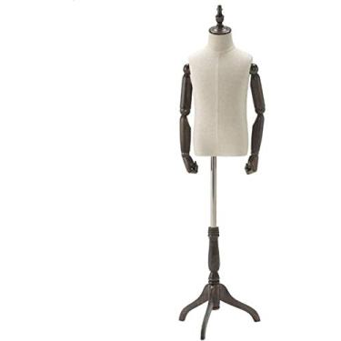 Imagem de CUTPOIY Modelo de costureira falsa de manequim de manequim infantil, a altura pode ser ajustada, braço de madeira móvel para lojas (#5 Médio)
