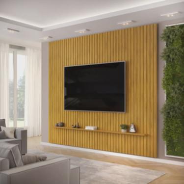 Imagem de Painel Ripado Trento 275x240cm em Mdf Cedro