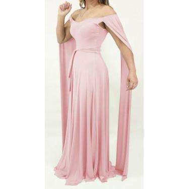 Imagem de Vestido Feminino Longo Madrinha Capa Longa Duplo Casamento - Casual Dr