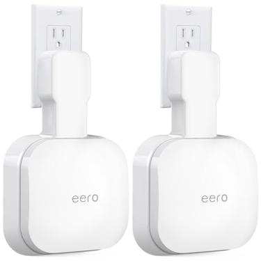 Imagem de Suporte de parede para eero Pro 6e/Pro 6, sem fios bagunçados, economia de espaço, suporte de tomada de parede, compatível apenas com roteador de sistema Wi-Fi eero Pro 6e/Pro 6 Mesh (pacote com 2)