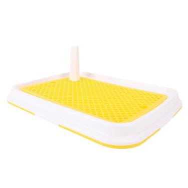 Imagem de Banheiro de Cachorro, Xixi por Porta -almofada Plástico à Prova de Cão Potty Bandeja Anti -respingo para Cães Pequenos (Amarelo)