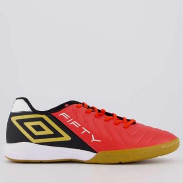 Imagem de Chuteira Umbro Fifty VI Futsal Vermelha e Preta