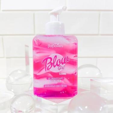 Imagem de Blow Girl Hot Flowers Gel Beijável Aromatizante Pele Macia Morango Com Creme Para Virilha e Corpo 320ml